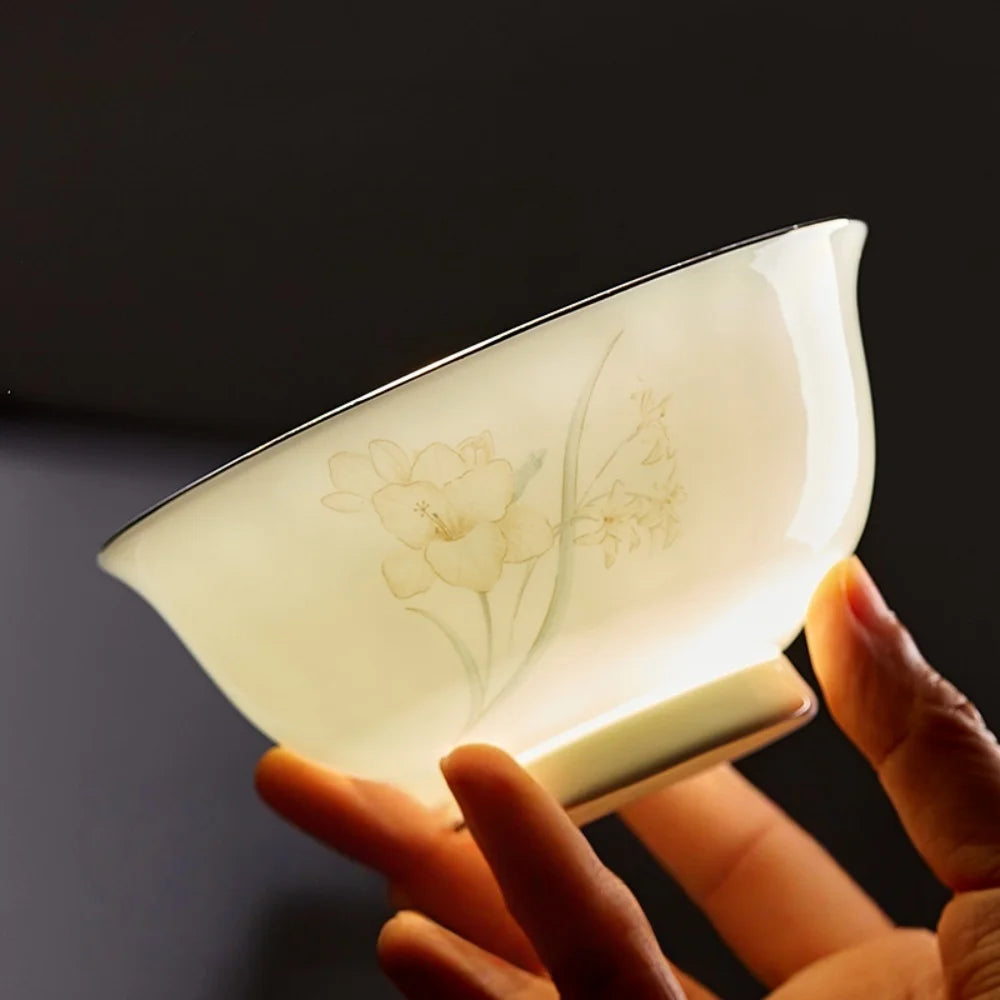 Bone Porcelain Tableware Sets Simple Flower Pattern Bowl And Plate Suitable For Family Gatherings And Party Kitchen Supplies - Julia M LifeStyles