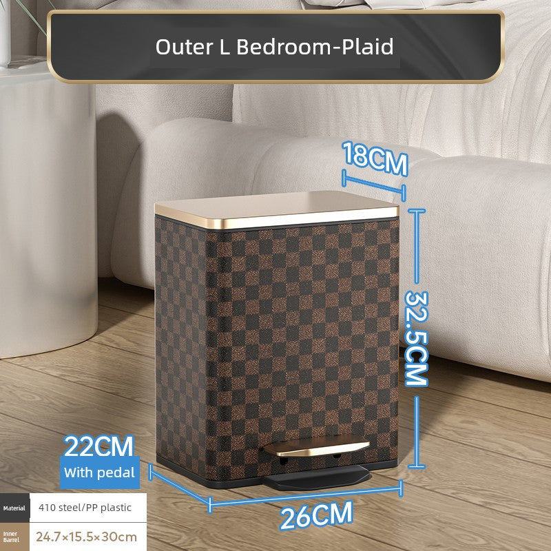 Sleek Leather Exterior German Foot-Pedal Trash Can - 12L -30L Luxury Design for Home & Office Julia M LifeStyles