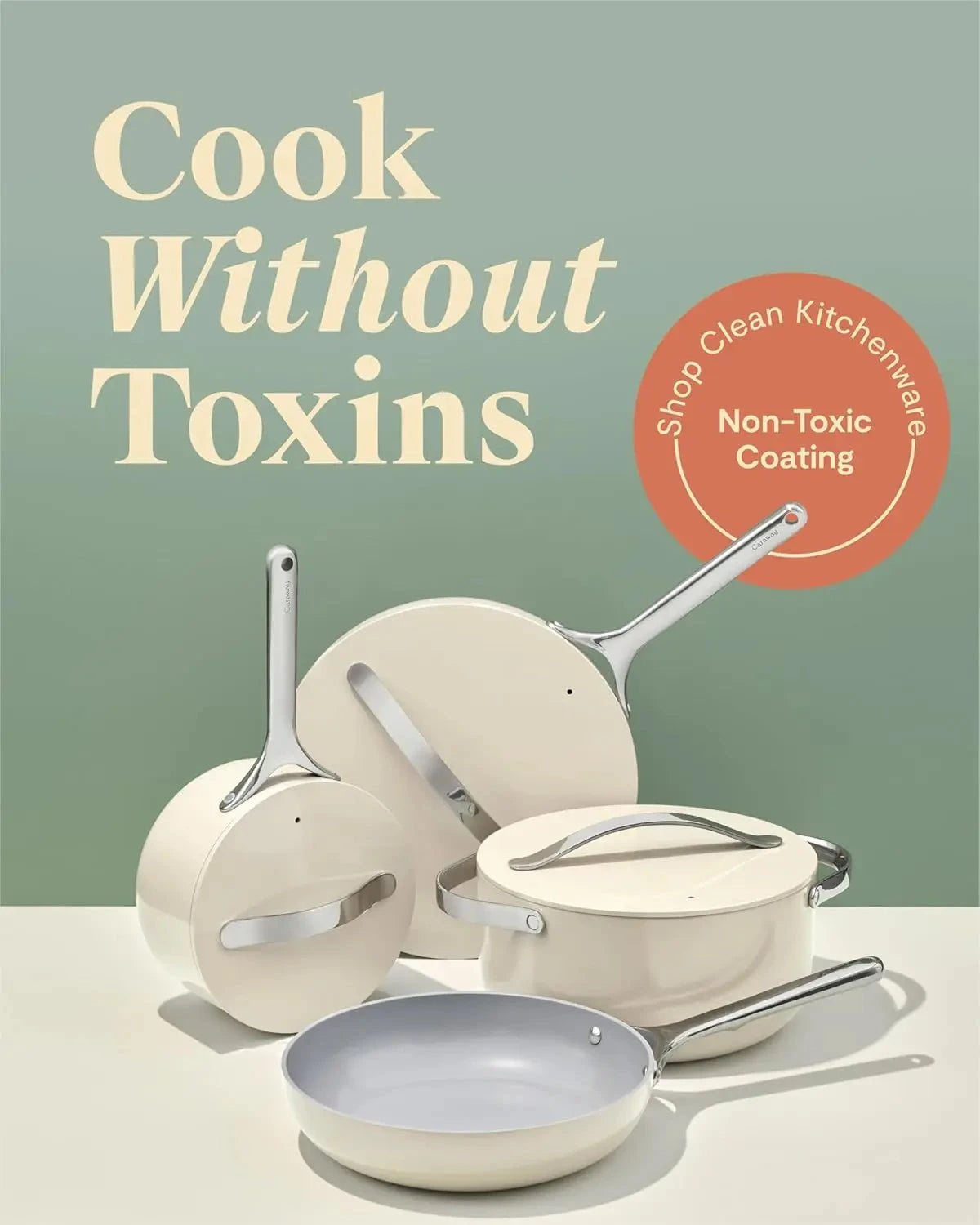 Nonstick Ceramic Cookware Set (12 Piece) Pots, Pans, 3 Lids and Kitchen Storage - Non Toxic - Oven Safe & Compatible Julia M LifeStyles