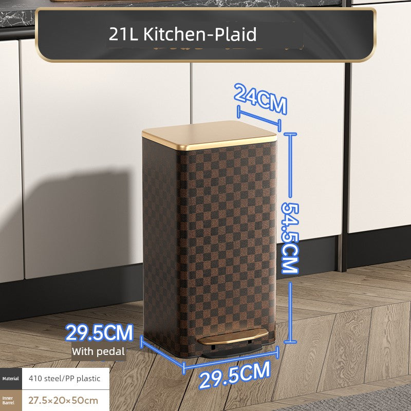 Sleek Leather Exterior German Foot-Pedal Trash Can - 12L -30L Luxury Design for Home & Office Julia M LifeStyles