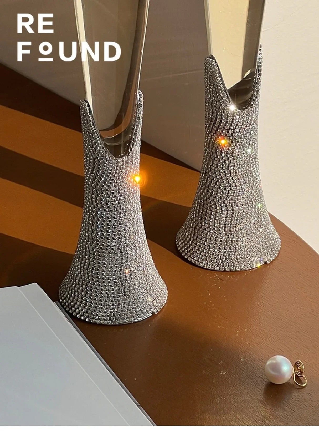 Diamond Women's Champagne mug Set with Diamond Crystal Glass High Leg Wine Cup Drink Cup Gift Wine Glass Beautiful Cups 150ml Julia M Home & Kitchen