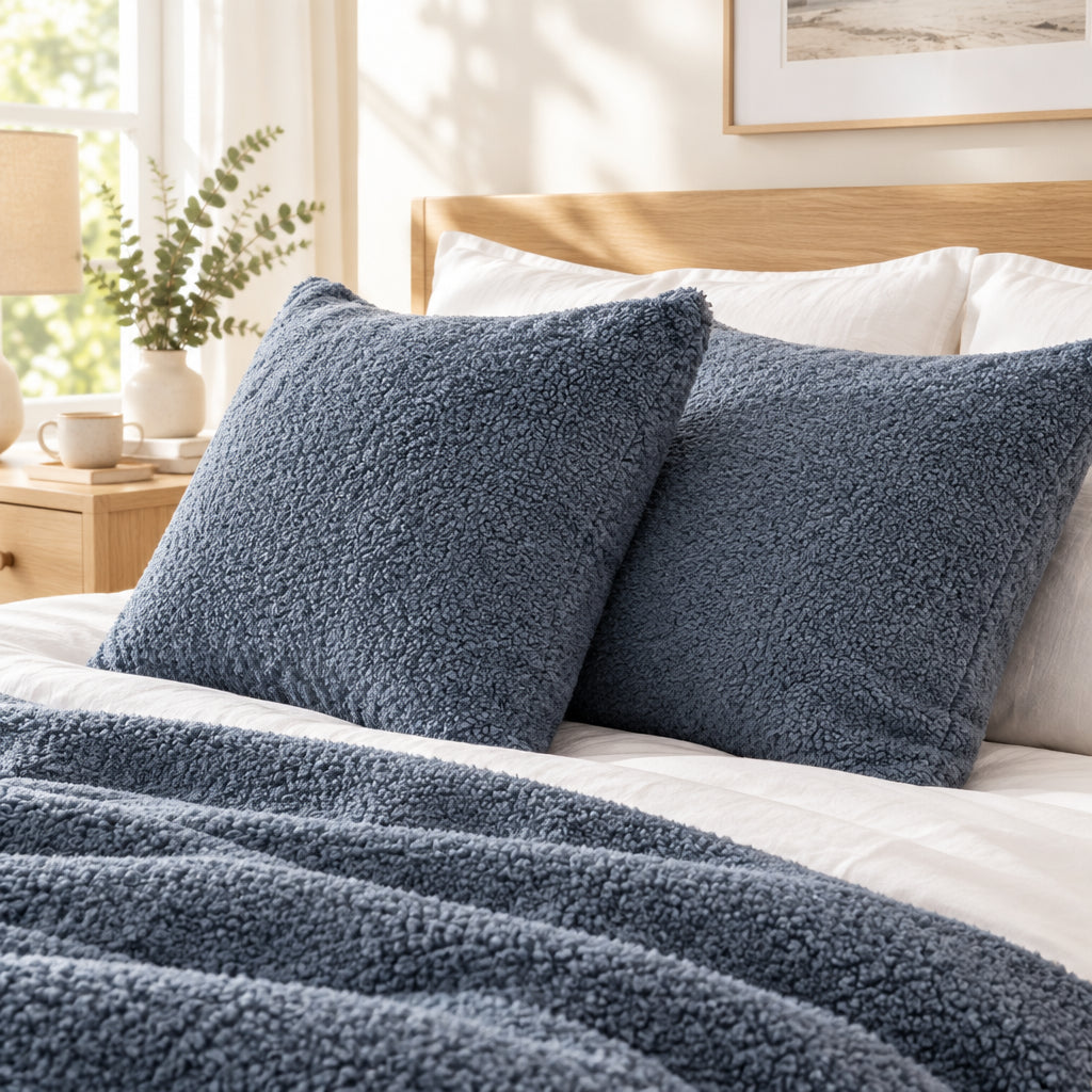 Plush Fleece Duvet Cover Set with Sheet, 4-Piece
