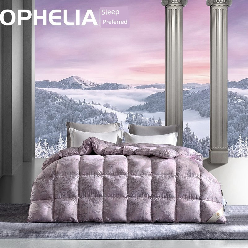 Luxury Italy Import Silk Duvet with 95% White Goose Down for Winter Comfort Julia M Home & Kitchen