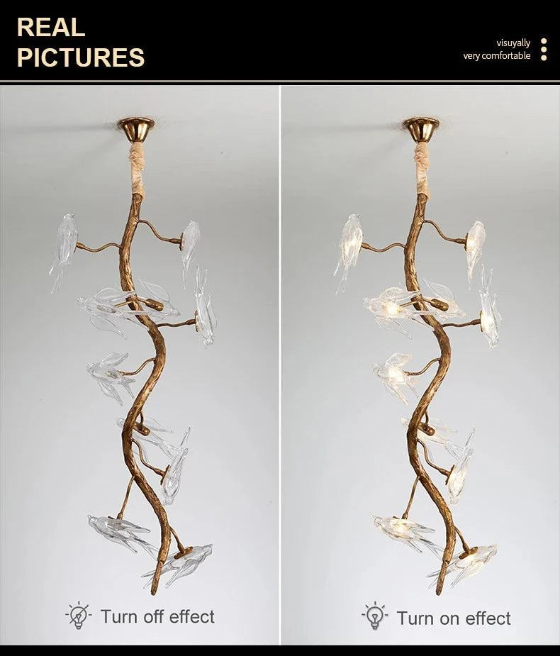 Artpad Designer Glass Bird Song Crystal Chandelier - Julia M LifeStyles