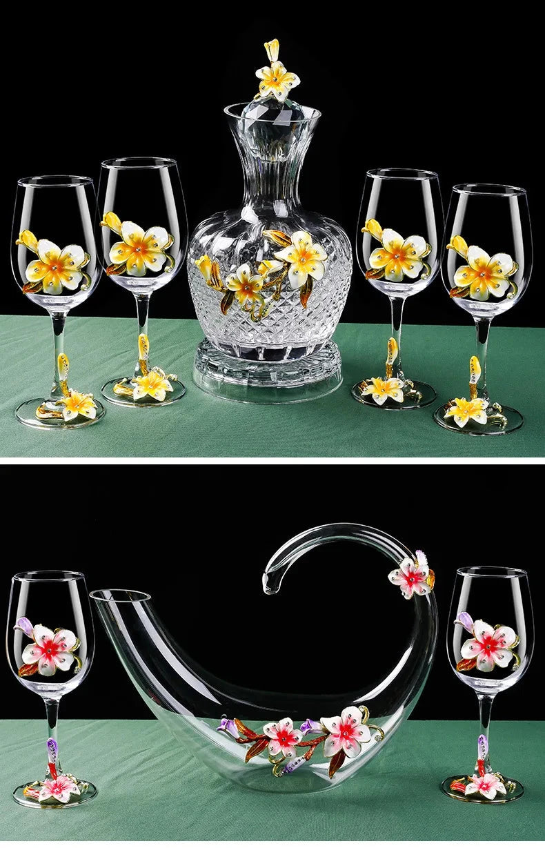 Lily High-End Enamel Red Wine Glass Set Julia M LifeStyles
