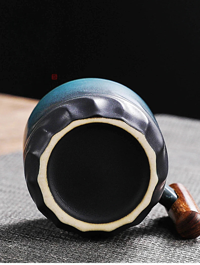Creative Handmade Exquisite Coffee Cup Vintage Coffee Cup With Wooden Handle Mug Cups Mugs Drinkware Kitchen Dining Bar Home - Julia M LifeStyles