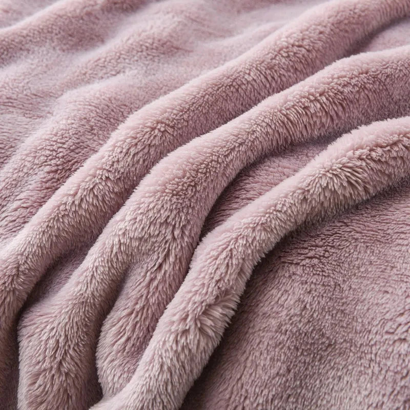 Cozy Coral Fleece Rabbit Fur Blanket for Sofa & Bedroom Julia M LifeStyles