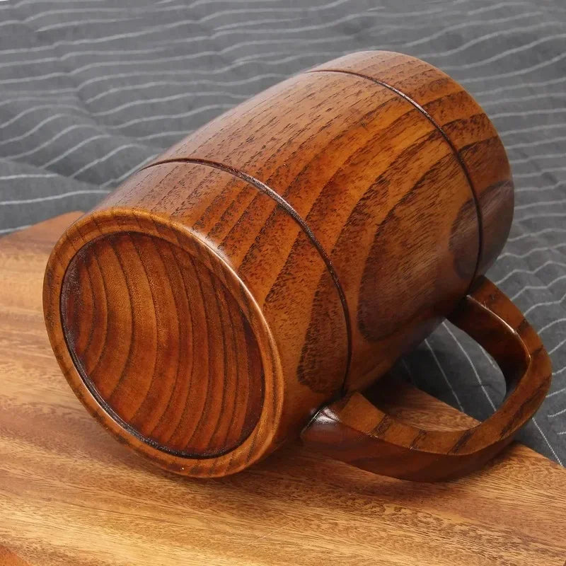 Wooden Beer Cup Retro Big Capacity Tea Water Classic Wood Drinking Mug - Julia M LifeStyles