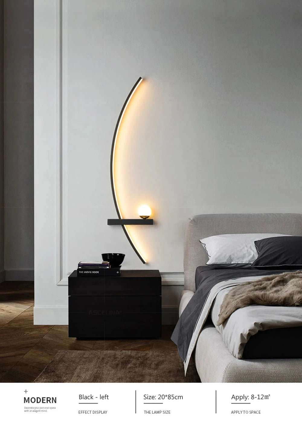 Modern LED Wall Lamp with Smart Remote Control for Bedroom and Living Room Julia M LifeStyles
