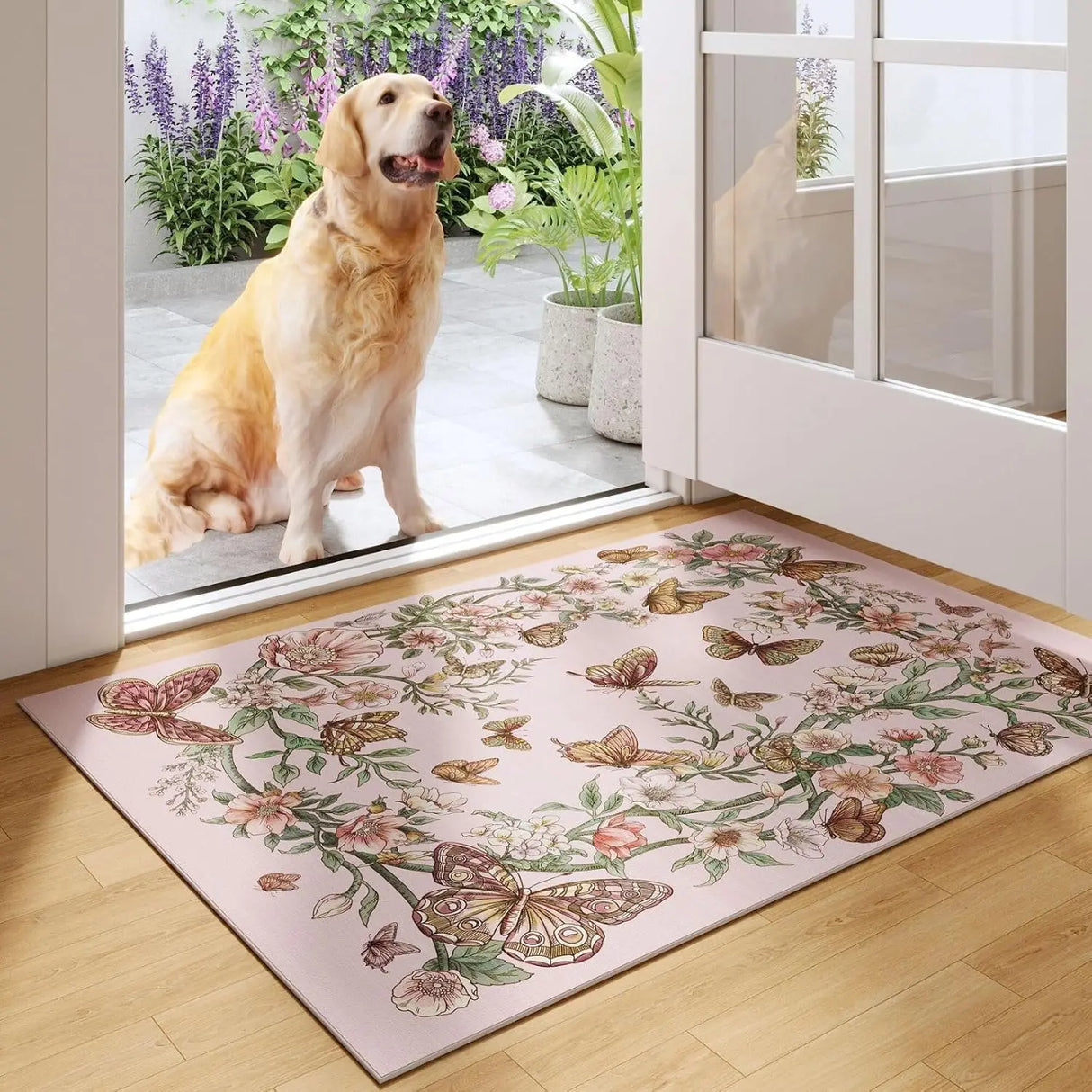 Bohemian Floral Butterfly Carpet Entrance Mat - Julia M LifeStyles