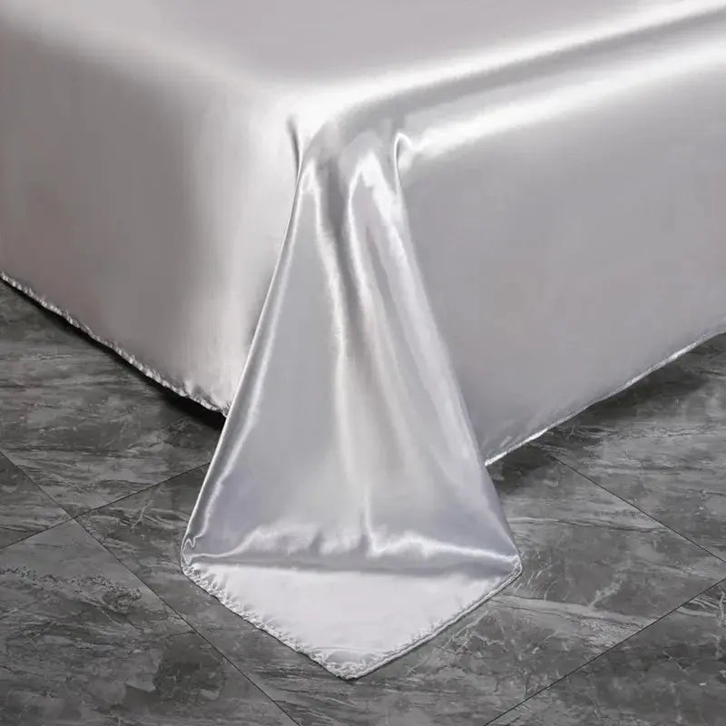 Soft 100% Imitate Silk Satin Duver Cover Sheet Pillow shams Multiple Colors Twin Double (1Duvet Cover+1FlatSheet+2Pillowcases) Julia M LifeStyles