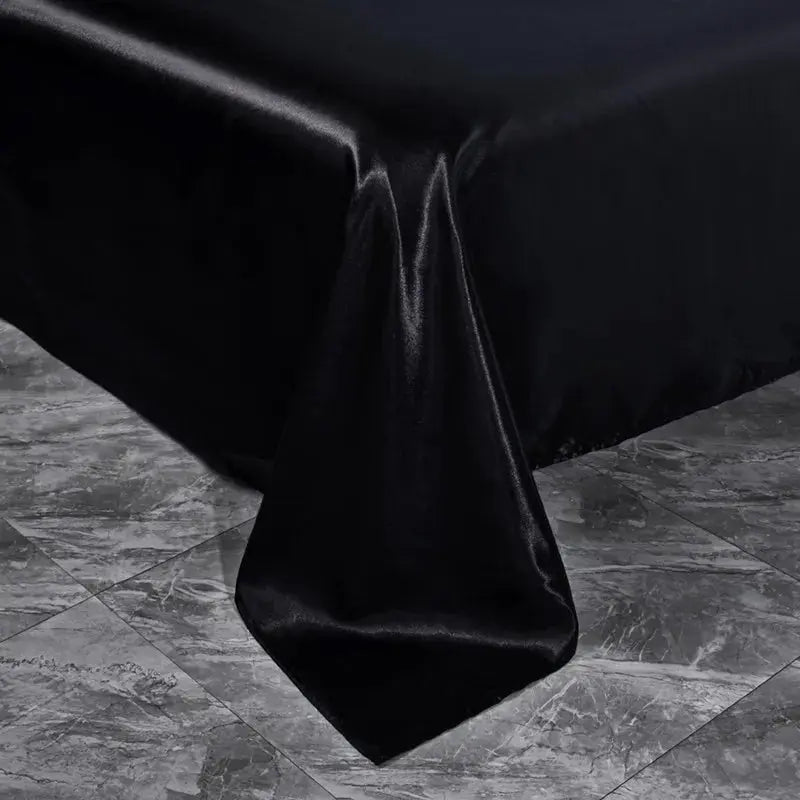 Soft 100% Imitate Silk Satin Duver Cover Sheet Pillow shams Multiple Colors Twin Double (1Duvet Cover+1FlatSheet+2Pillowcases) Julia M LifeStyles