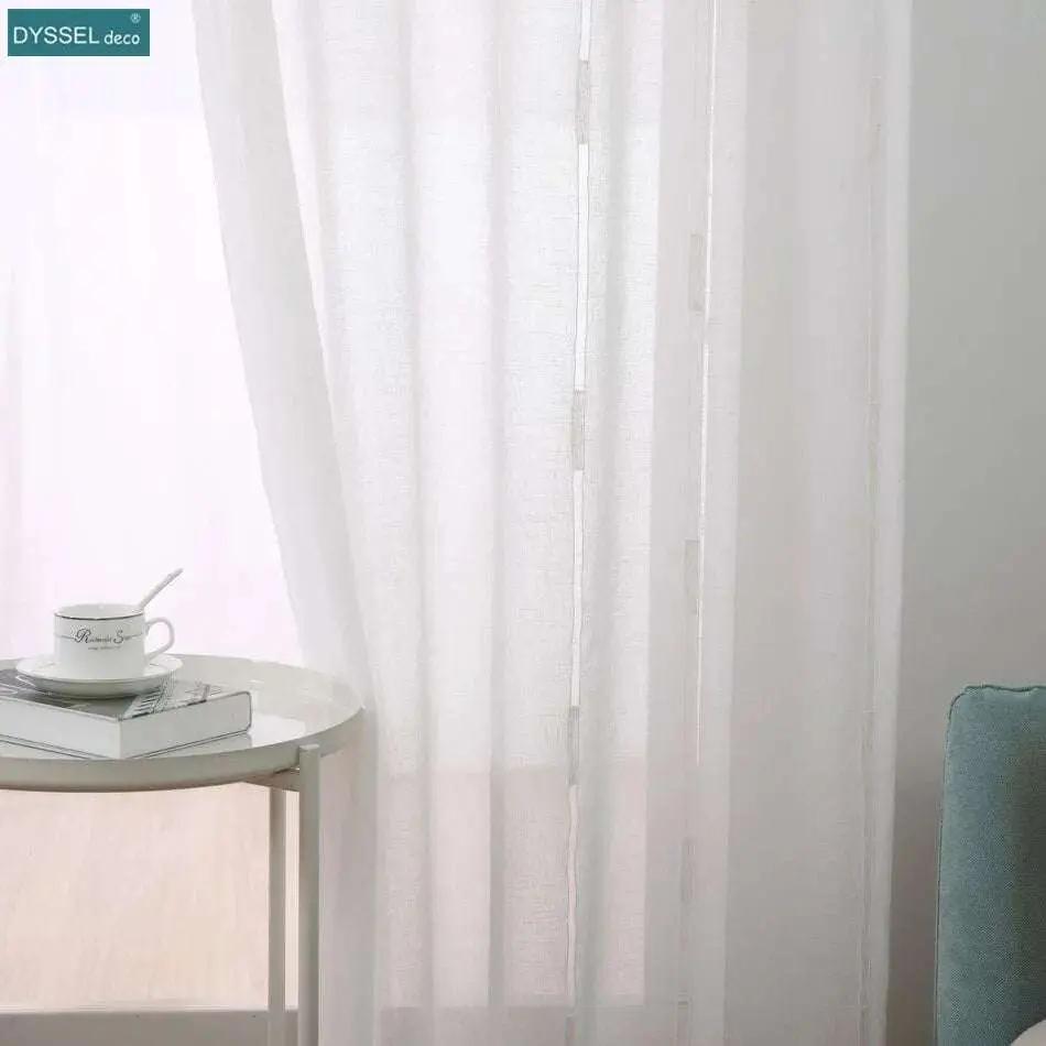 Striped Semi-Sheer European Window Curtain - Julia M LifeStyles