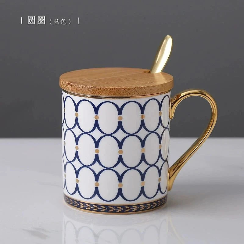 Florence Exquisite European-Style Bone China Mug with Lid and Spoon Julia M LifeStyles