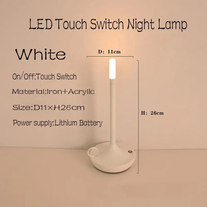Table lamp for bedroom Rechargeable Wireless touch lamp Camping candle Creative lamp rechargeable USB-C desk lamp - Julia M LifeStyles