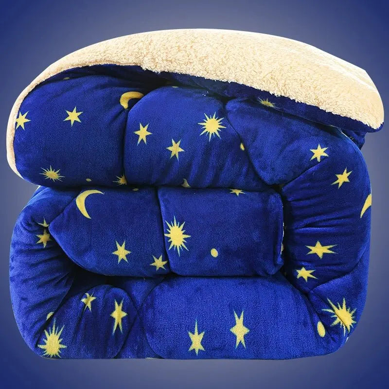 Thick Lambskin Warmth Retention Material Double Bed Winter Quilt - Julia M LifeStyles