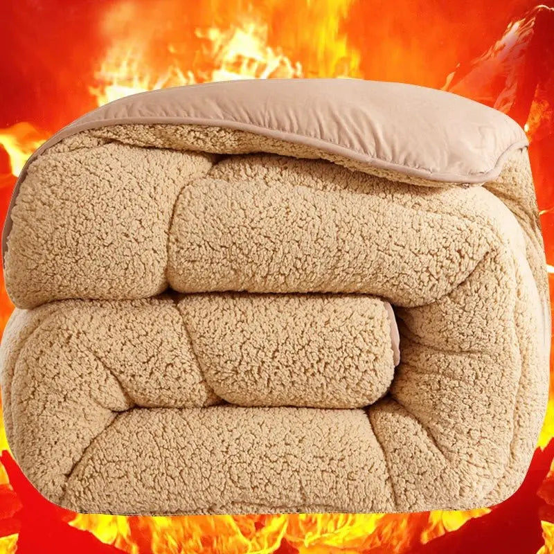 Thick Lambskin Warmth Retention Material Double Bed Winter Quilt - Julia M LifeStyles