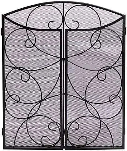 Vintage-Black Heavy Duty Fireplace Screen - Julia M LifeStyles