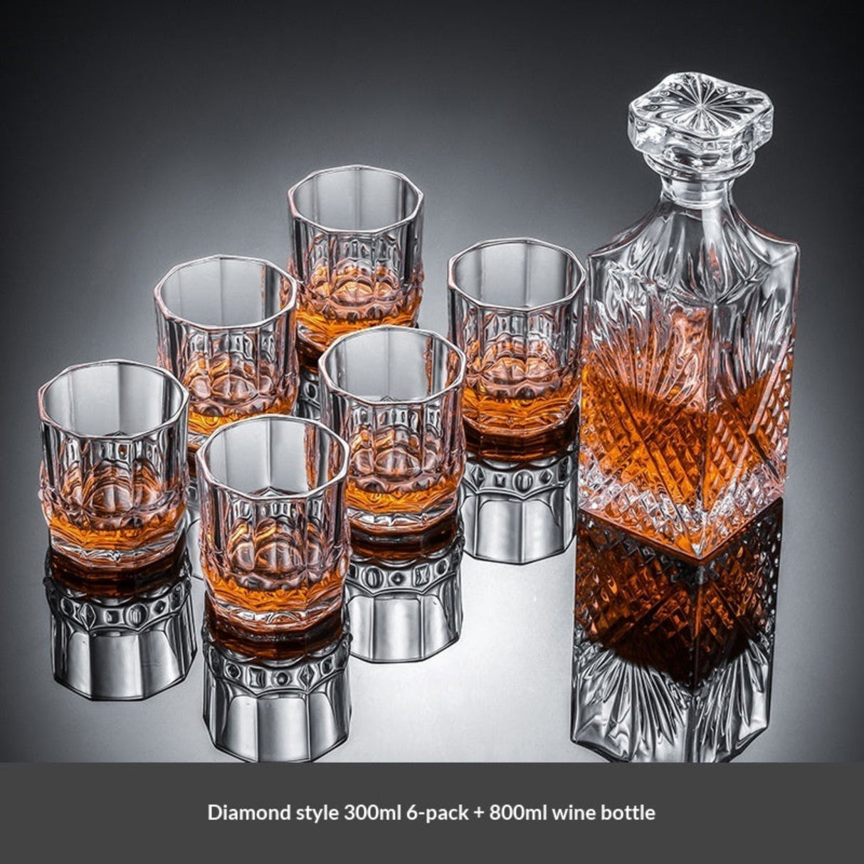 Whiskey Glass & Decanter Set | 7-Piece Barware Set