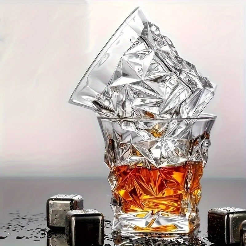 European Crystal Glassware Set of 4 - Whiskey & Cocktail Cups for Bar, Restaurant, and Home Use - Elegant Glass Drinking Glasses with Glass Outer Material - Julia M LifeStyles