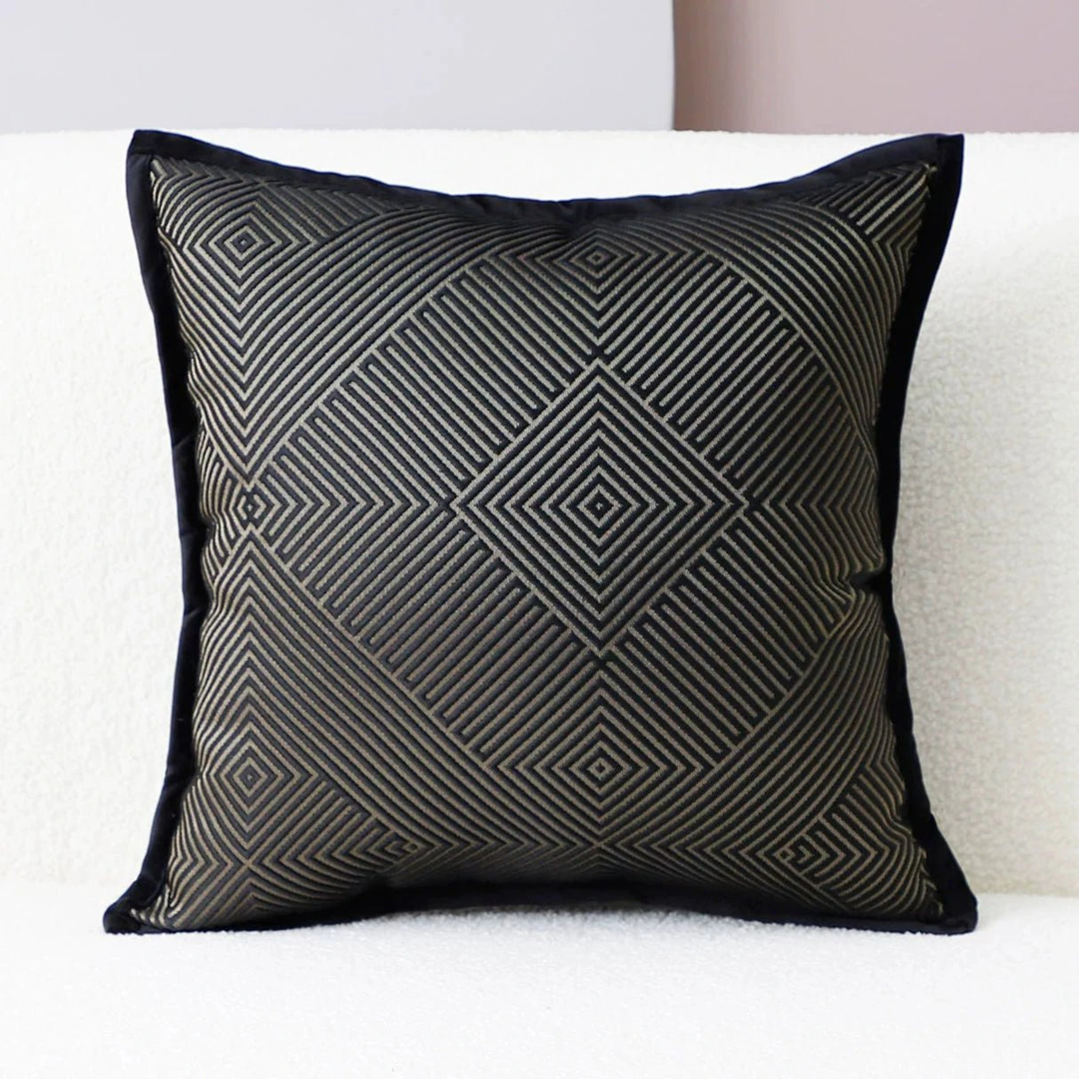 Accessible Luxury Wind Black Geometric Fox Fur Pillow Cover - Julia M LifeStyles