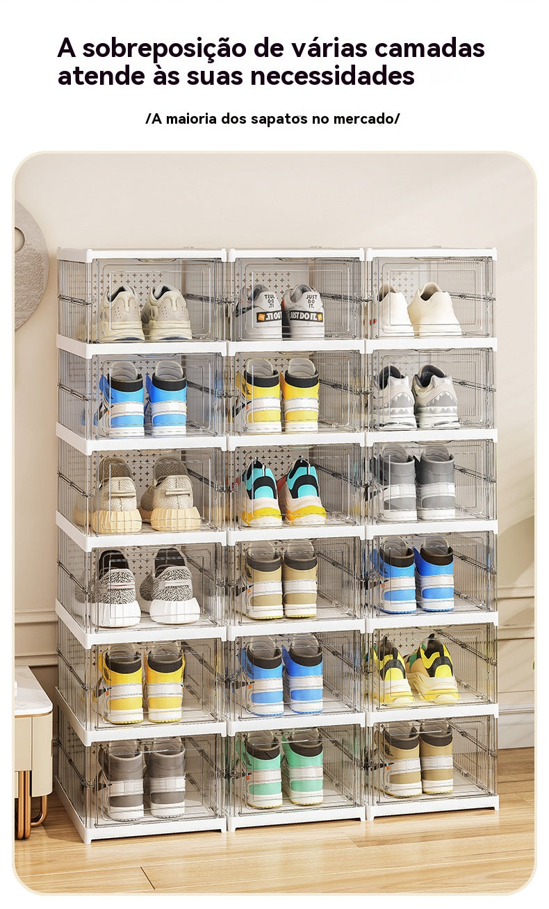 Transparent Foldable Shoe Storage Box - Dustproof & Space-saving Design - Julia M LifeStyles