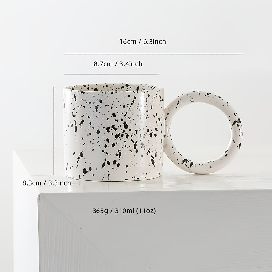 1pc Large Capacity 11 oz Stoneware Coffee Cup - Ergonomic Big Handle - Julia M LifeStyles