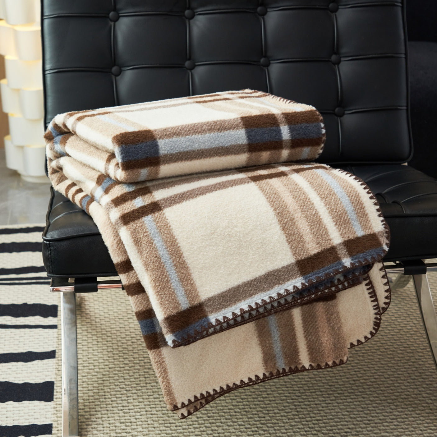 Antique Plaid Cashmere Blanket Thickening Warm Leisure - Julia M LifeStyles