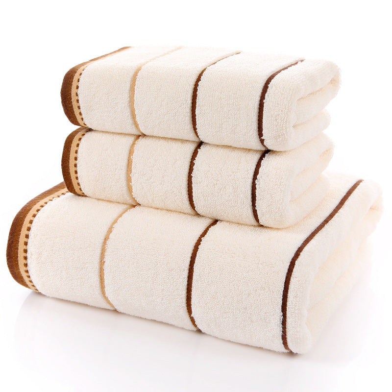 Pure Cotton Luxury Three-Piece Towel Set – Soft, Thick, Elegant