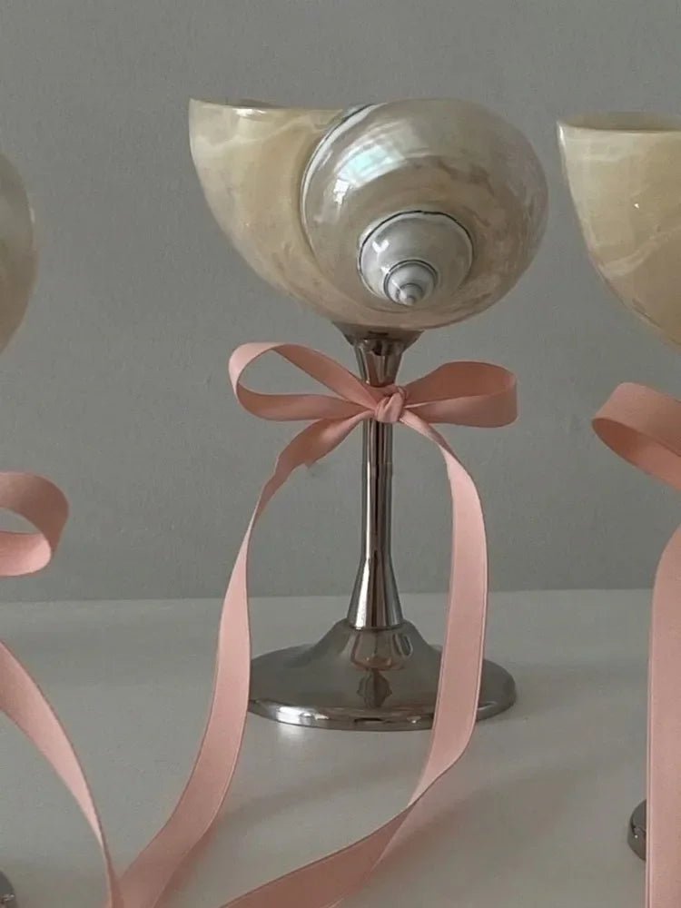 Vintage Shell & Metal Champagne Glasses Set - Julia M LifeStyles