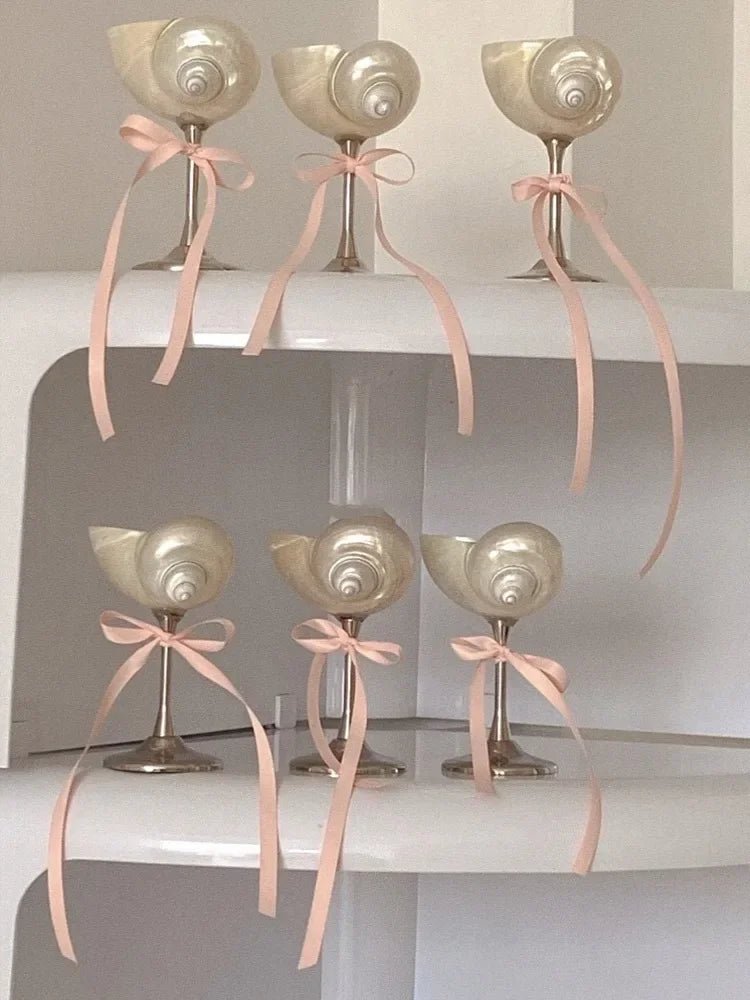 Vintage Shell & Metal Champagne Glasses Set - Julia M LifeStyles
