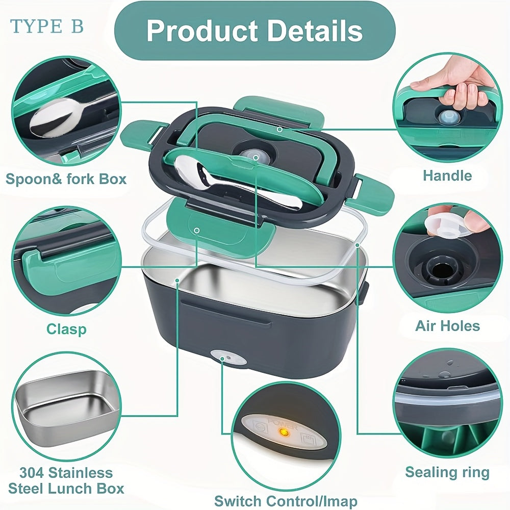 65W Electric Lunch Box Heater - Portable Food Warmer with Stainless Steel Tray Julia M Home & Kitchen