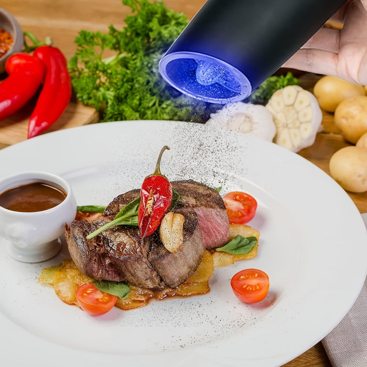 Sleek Electric Salt and Pepper Grinder Set with Adjustable Coarseness Julia M LifeStyles