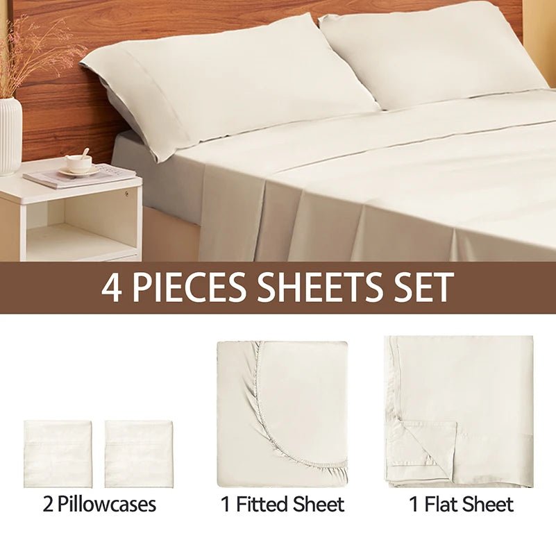 Silky Soft 100% Bamboo Viscose Bed Sheet Set - Deep Pocket, 3/4-Piece - Julia M LifeStyles