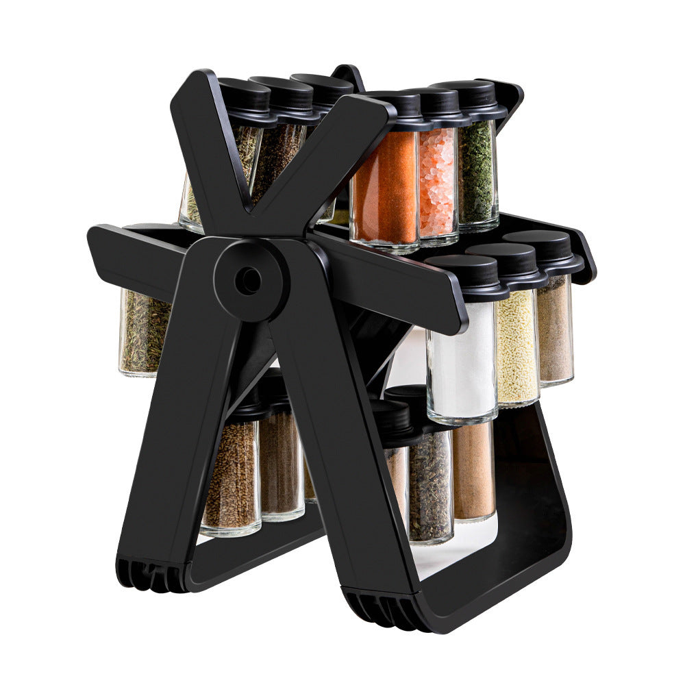 Rotating Ferris Wheel Glass Seasoning Rack Set - Julia M LifeStyles