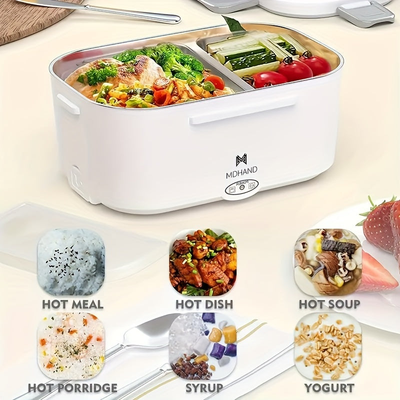 Electric Lunch Box Heater - Fast Heating Portable Food Container with Fork, Spoon, and Delivery Bag Julia M LifeStyles