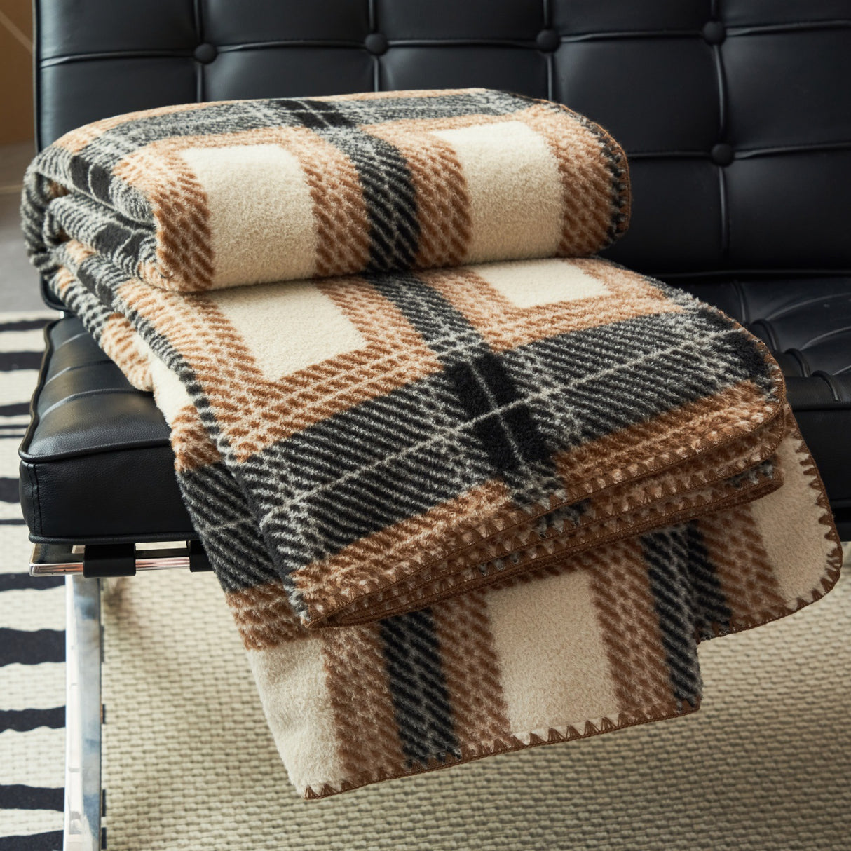 Antique Plaid Cashmere Blanket Thickening Warm Leisure - Julia M LifeStyles