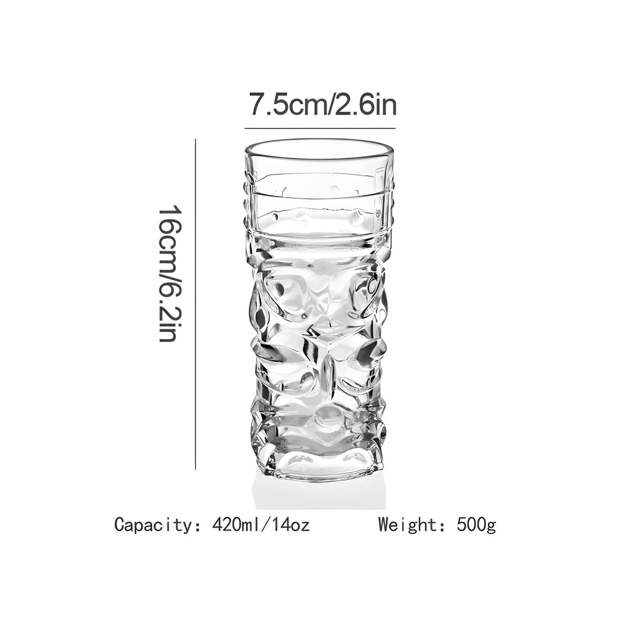 Big Eyes Ghost Face Tiki Cocktail Glass - Julia M LifeStyles