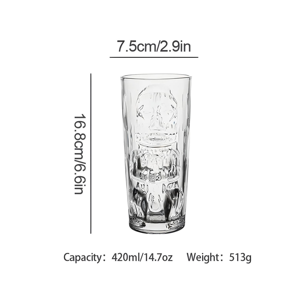 Big Eyes Ghost Face Tiki Cocktail Glass - Julia M LifeStyles