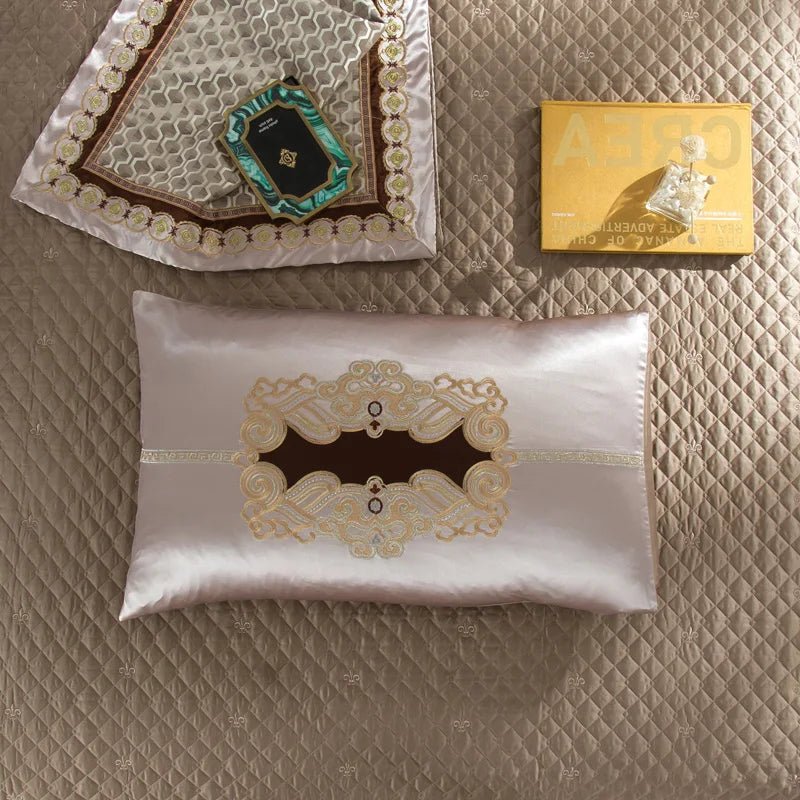 IvaRose Luxury Blue Black Silk Satin Bedding Set - Queen/King Size - Julia M LifeStyles