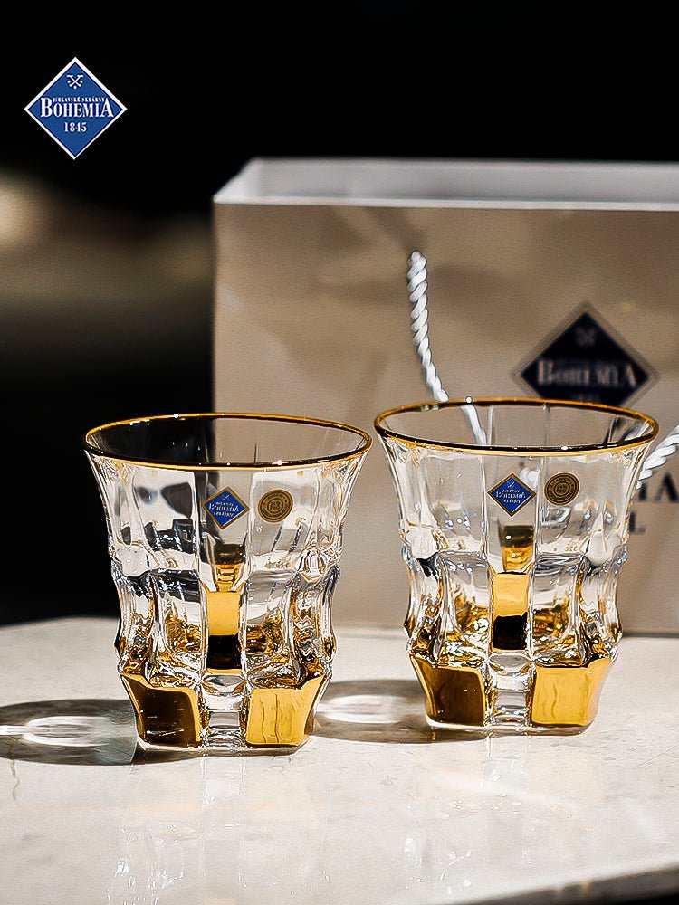 Bohemia Gold Couple Cups Gift Crystal Glass - Julia M LifeStyles