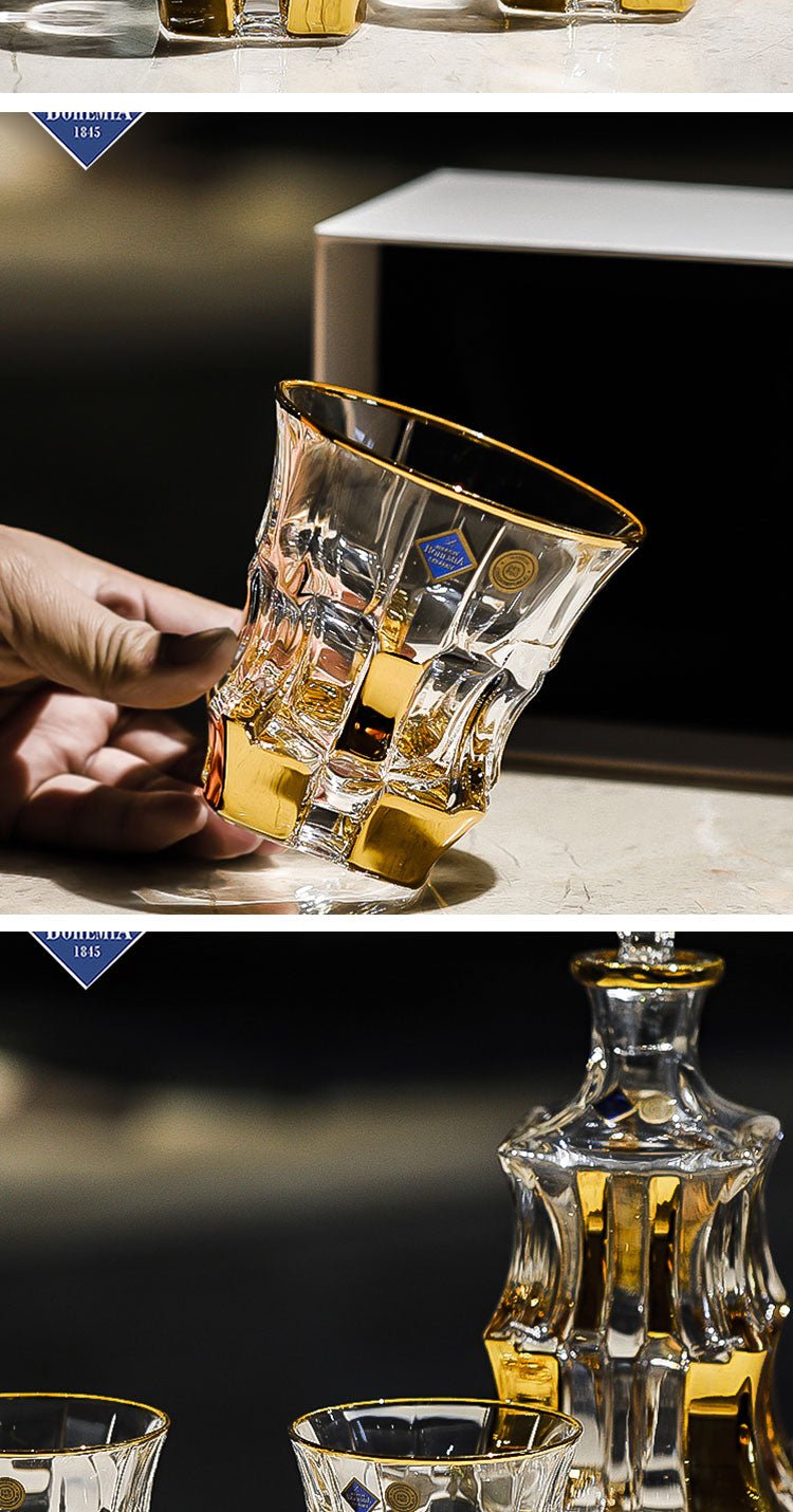 Bohemia Gold Couple Cups Gift Crystal Glass - Julia M LifeStyles