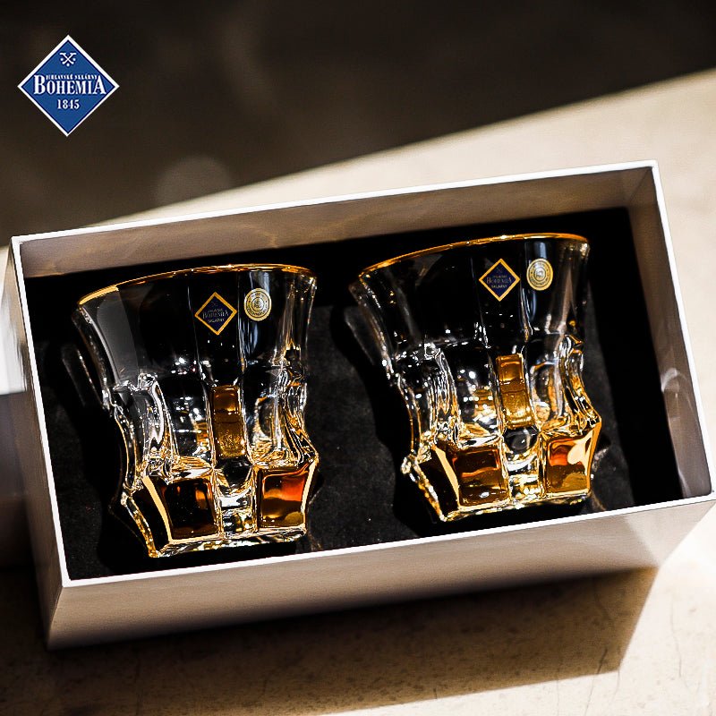 Bohemia Gold Couple Cups Gift Crystal Glass - Julia M LifeStyles