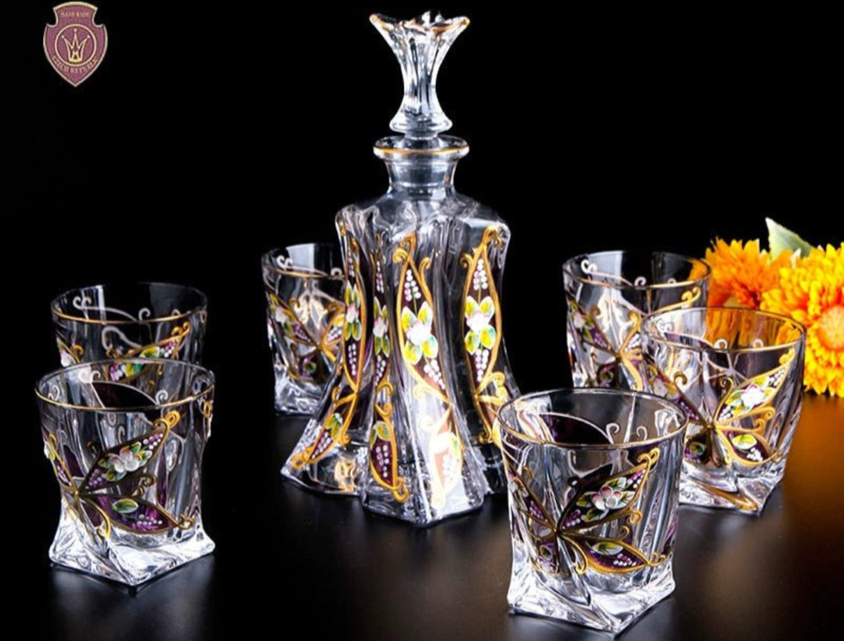 Bohemia Crystal Glass Whiskey & Wine Set - 401ML to 500ML - Julia M LifeStyles