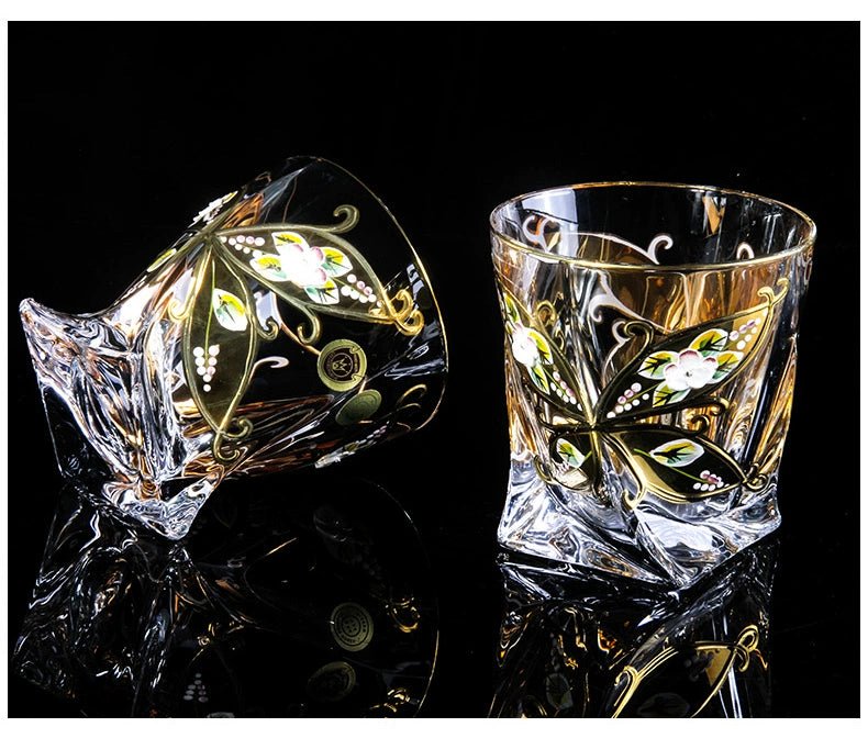 Bohemia Crystal Glass Whiskey & Wine Set - 401ML to 500ML - Julia M LifeStyles