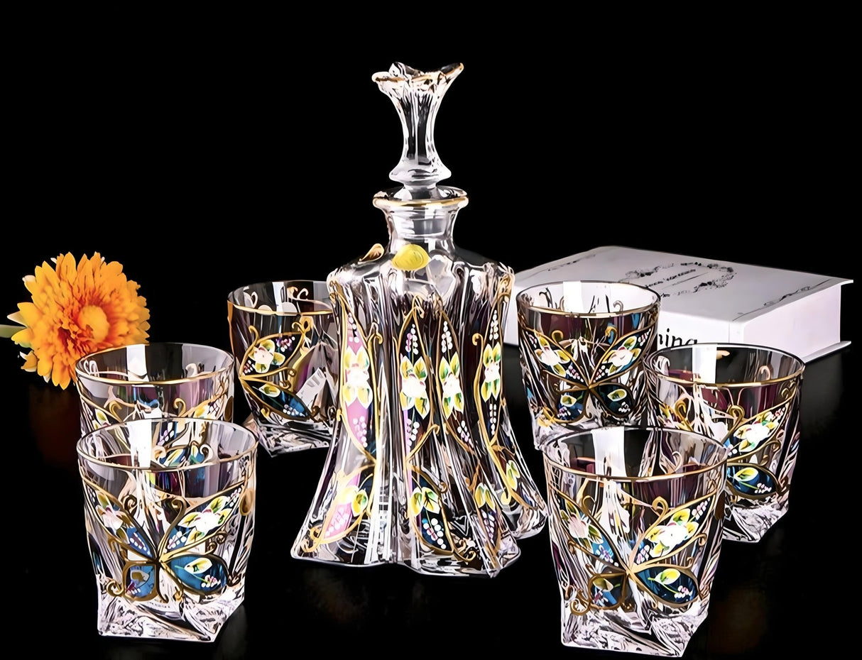Bohemia Crystal Glass Whiskey & Wine Set - 401ML to 500ML - Julia M LifeStyles