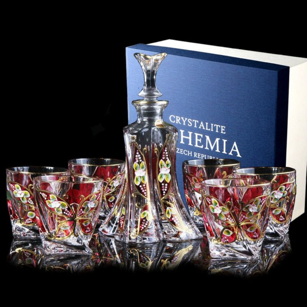 Bohemia Crystal Glass Whiskey & Wine Set - 401ML to 500ML - Julia M LifeStyles