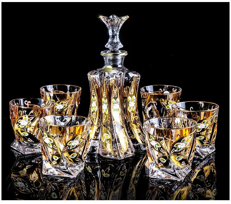Bohemia Crystal Glass Whiskey & Wine Set - 401ML to 500ML - Julia M LifeStyles