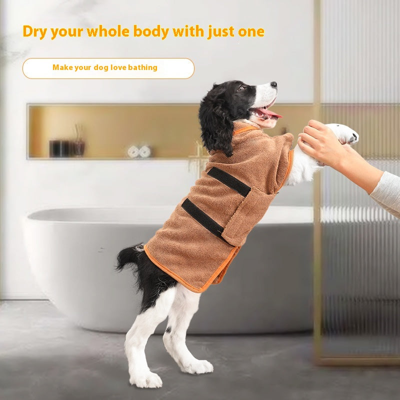 Premium Pet Drying Robe – Luxe Nylon Bath Towel for Dogs & Cats