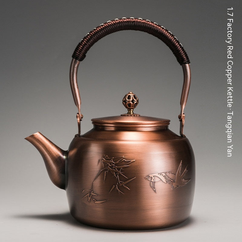 Copper Boiling Water Manual Mechanism Antique Tea Brewing Pot Julia M Home & Kitchen